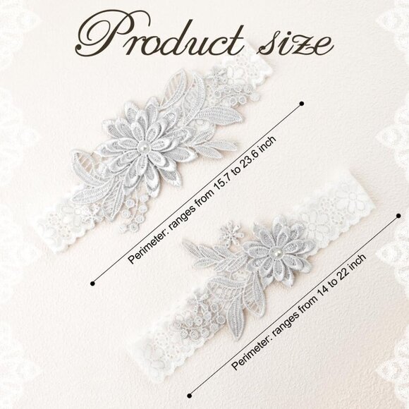🆕Women White Garters Bride Wedding Garter Thigh Wedding Garter Set for Brid - Picture 2 of 6